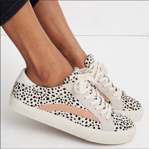 Madewell Calf Hair Spotted Sneakers Size 9.5